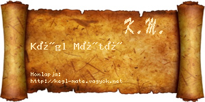 Kégl Máté névjegykártya